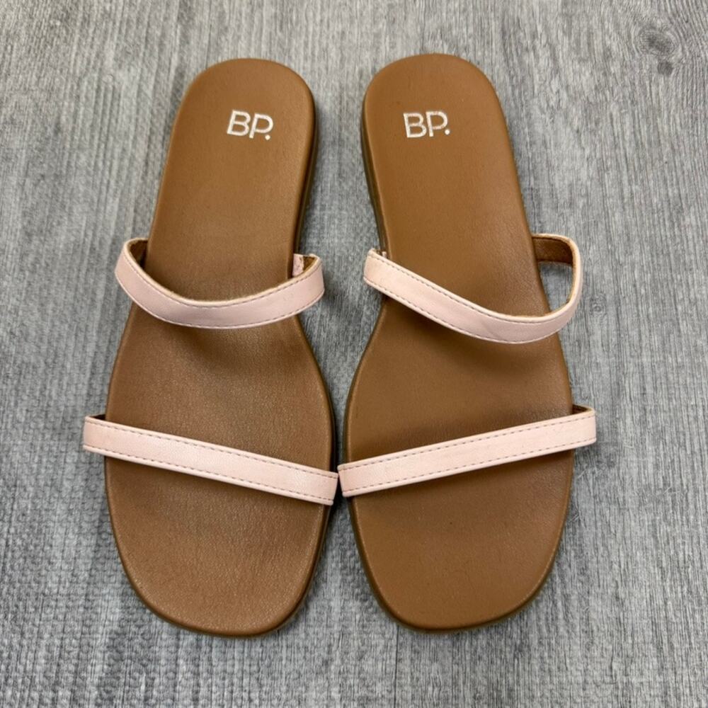 BP. Blush Pink 2 Strap Flat Sandal Sz 9 Clean Cute Balletcore Cottagecore Boho